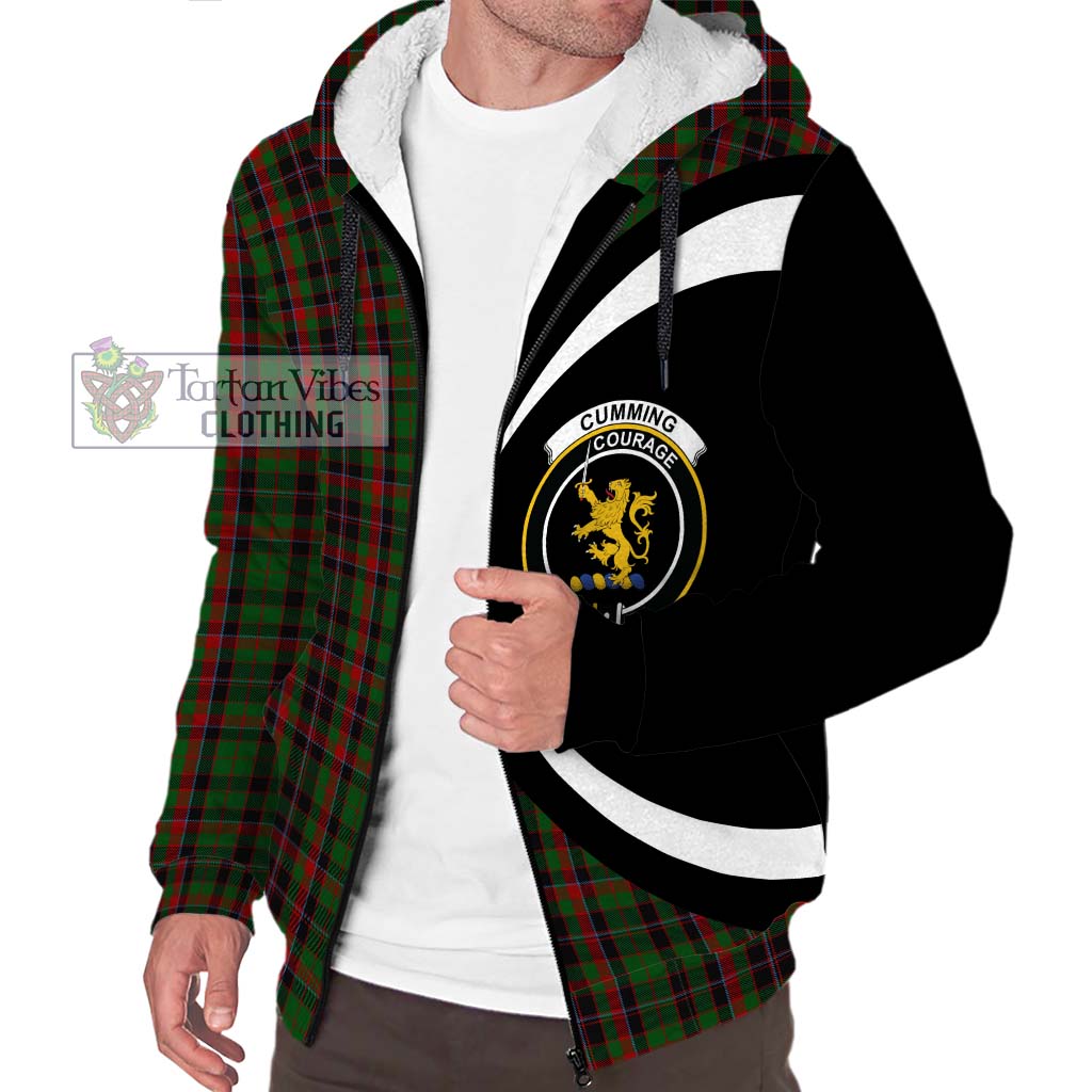 Cumming Hunting Tartan Sherpa Hoodie with Family Crest Circle Style Unisex S - Tartan Vibes Clothing