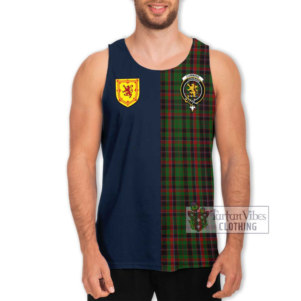 Tartan Vibes Clothing Cumming Hunting Tartan Men's Tank Top with Scottish Lion Royal Arm Half Style