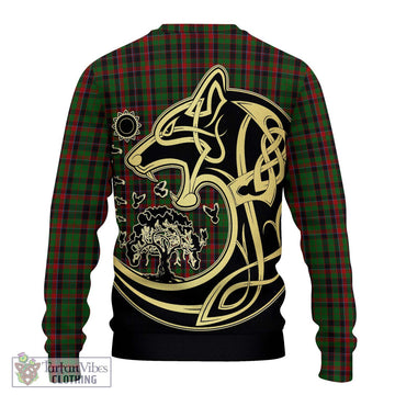 Cumming Hunting Tartan Ugly Sweater with Family Crest Celtic Wolf Style