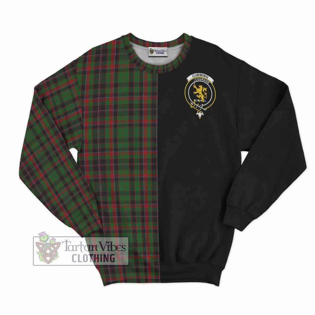 Cumming Hunting Tartan Sweatshirt with Family Crest and Half Of Me Style - Tartanvibesclothing Shop