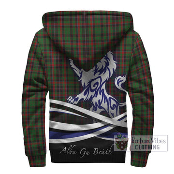 Cumming Hunting Tartan Sherpa Hoodie with Alba Gu Brath Regal Lion Emblem