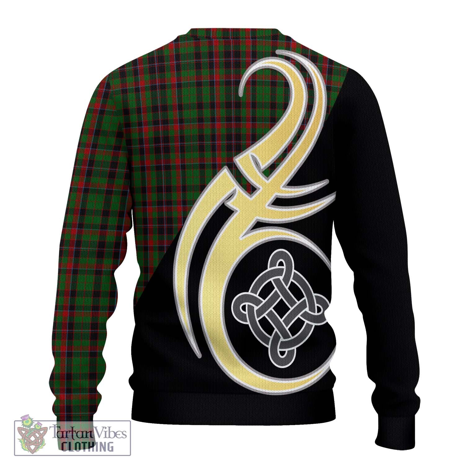 Cumming Hunting Tartan Knitted Sweater with Family Crest and Celtic Symbol Style - Tartan Vibes Clothing