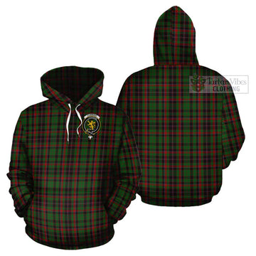 Cumming Hunting Tartan Cotton Hoodie with Family Crest