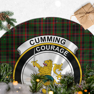 Cumming Hunting Tartan Christmas Tree Skirt with Family Crest