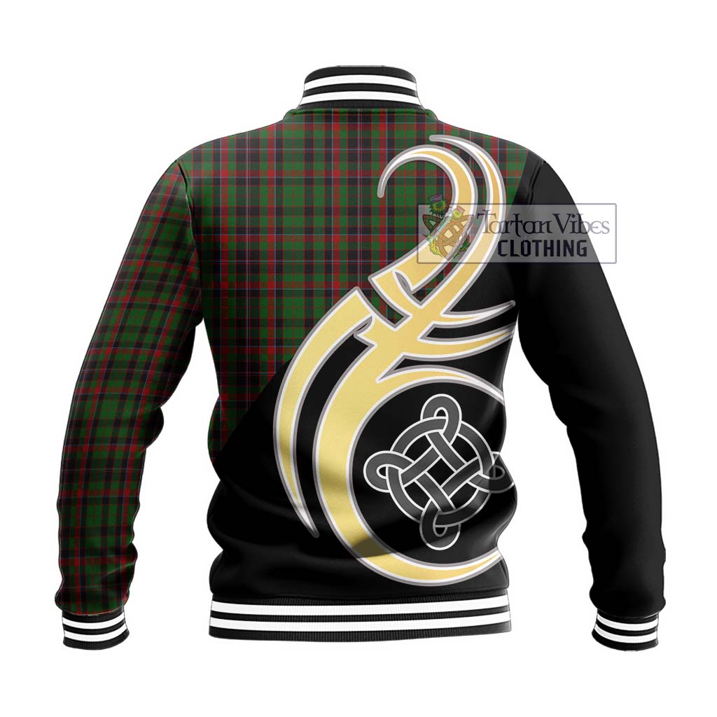 Cumming Hunting Tartan Baseball Jacket with Family Crest and Celtic Symbol Style - Tartan Vibes Clothing