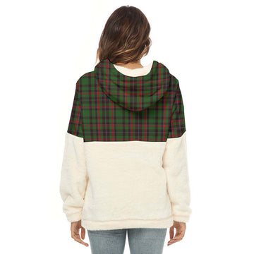 Cumming Hunting Tartan Women's Borg Fleece Hoodie With Half Zip with Family Crest