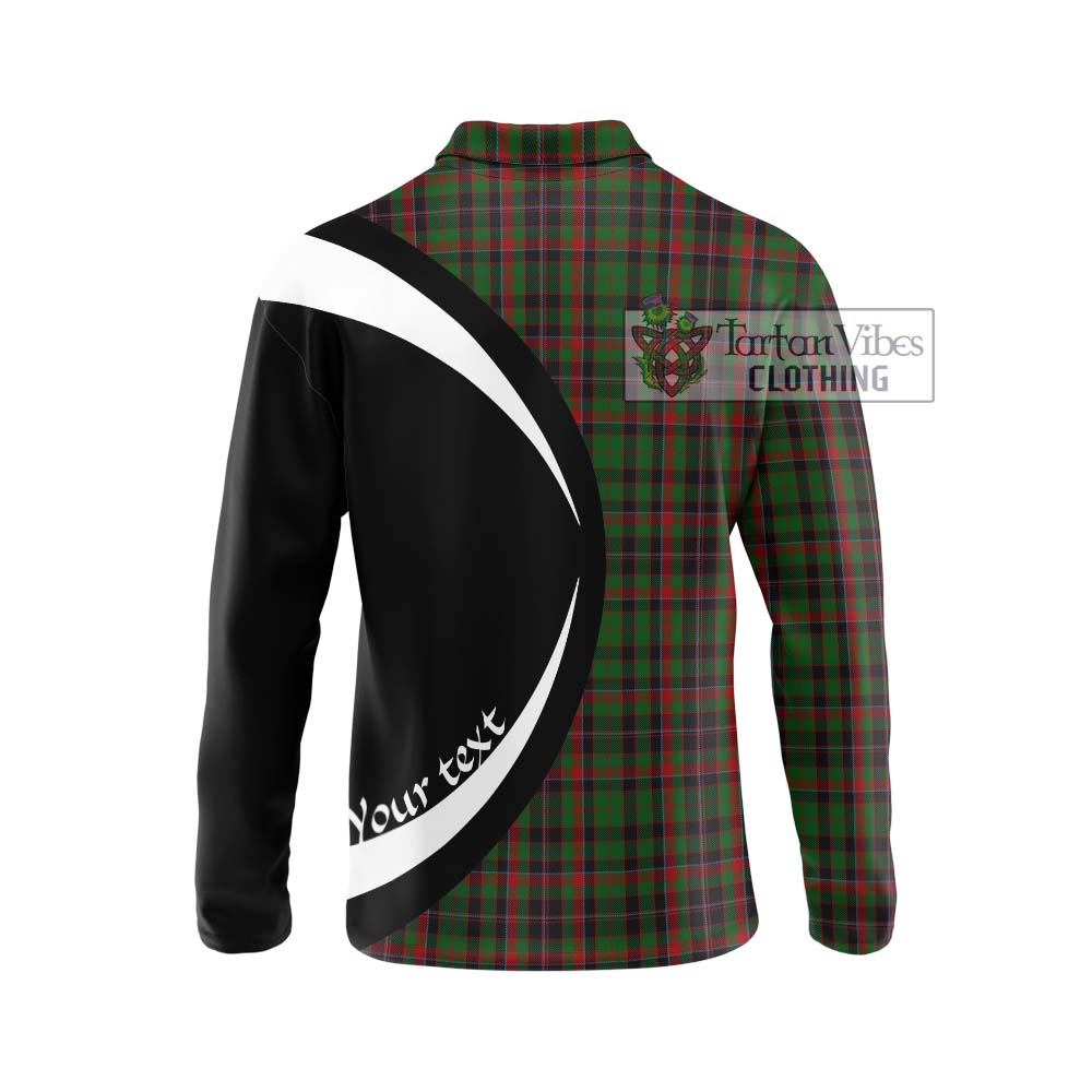 Cumming Hunting Tartan Long Sleeve Polo Shirt with Family Crest Circle Style - Tartan Vibes Clothing