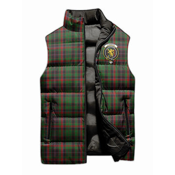 Cumming Hunting Tartan Sleeveless Puffer Jacket with Family Crest