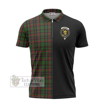 Cumming Hunting Tartan Zipper Polo Shirt with Family Crest and Half Of Me Style