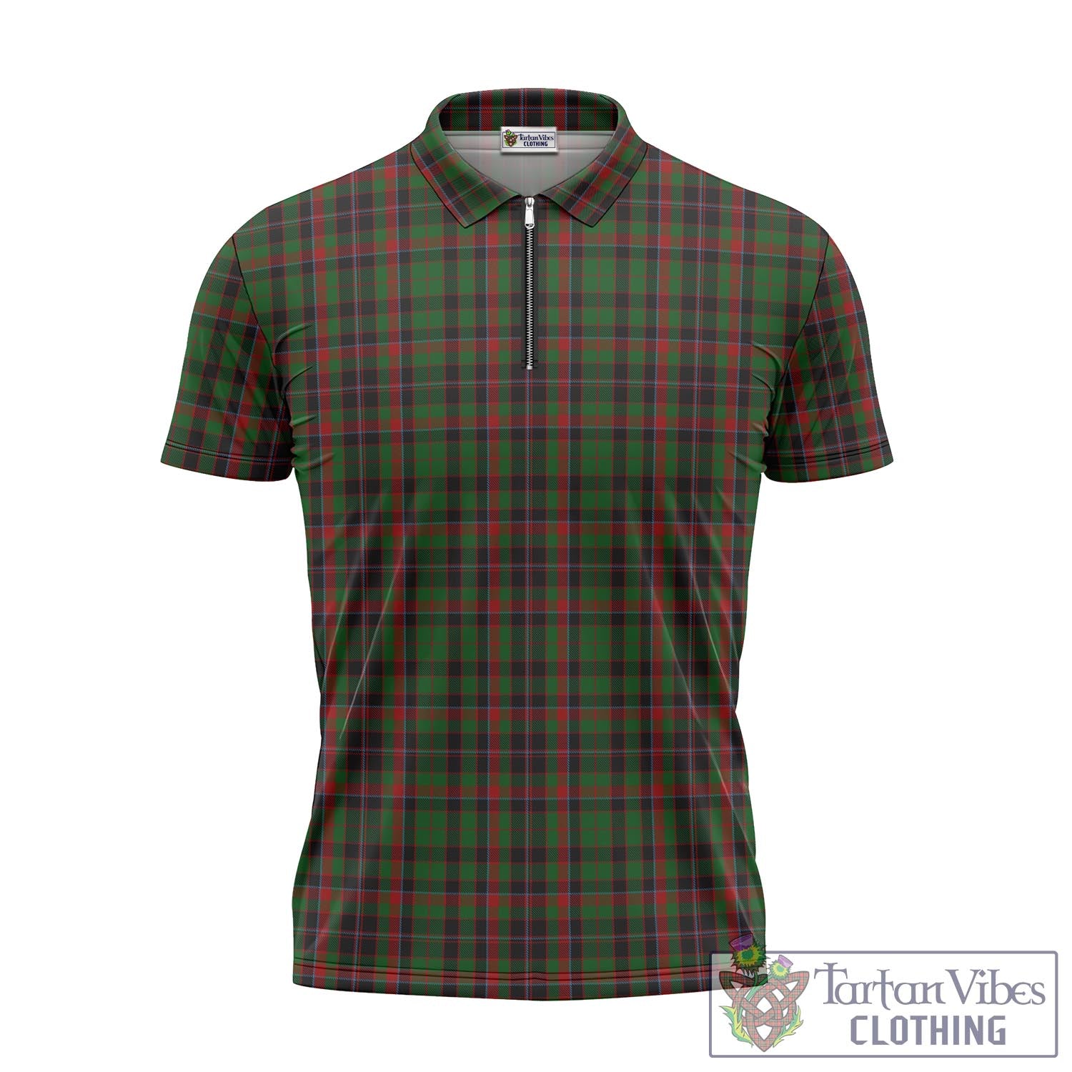 Tartan Vibes Clothing Cumming Hunting Tartan Zipper Polo Shirt