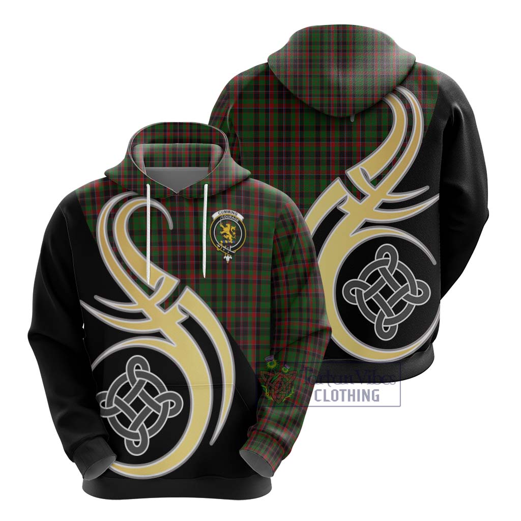 Cumming Hunting Tartan Hoodie with Family Crest and Celtic Symbol Style - Tartan Vibes Clothing