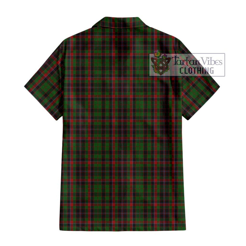 Cumming Hunting Tartan Short Sleeve Button Shirt with Family Crest DNA In Me Style - Tartanvibesclothing Shop