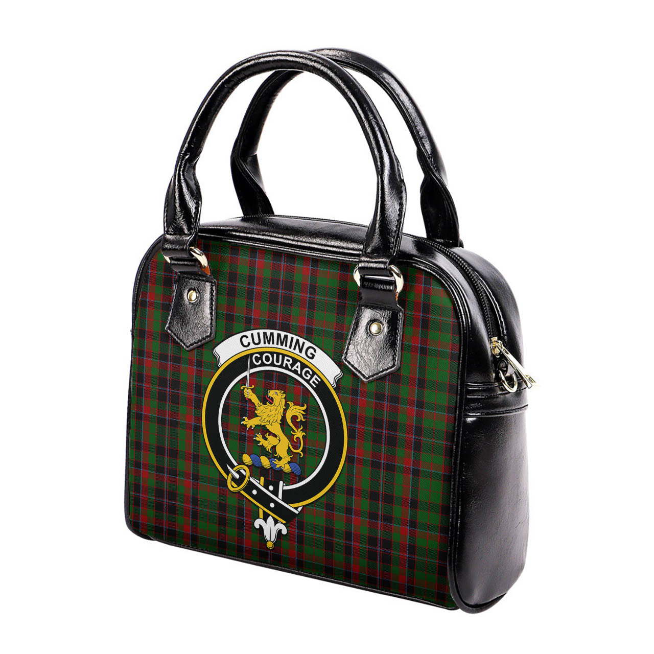 Cumming Hunting Tartan Shoulder Handbags with Family Crest - Tartanvibesclothing