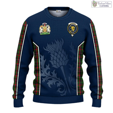 Cumming Hunting Tartan Knitted Sweatshirt with Family Crest and Scottish Thistle Vibes Sport Style