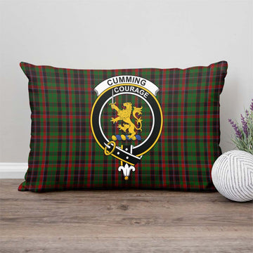 Cumming Hunting Tartan Pillow Cover with Family Crest