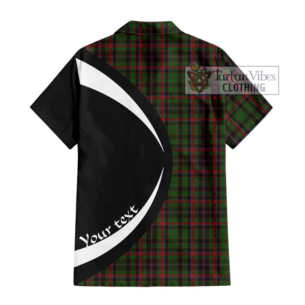 Cumming Hunting Tartan Short Sleeve Button Up with Family Crest Circle Style - Tartan Vibes Clothing