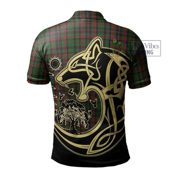 Cumming Hunting Tartan Polo Shirt with Family Crest Celtic Wolf Style