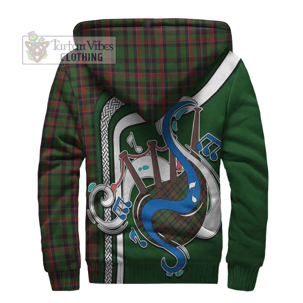 Cumming Hunting Tartan Sherpa Hoodie with Epic Bagpipe Style - Tartanvibesclothing Shop