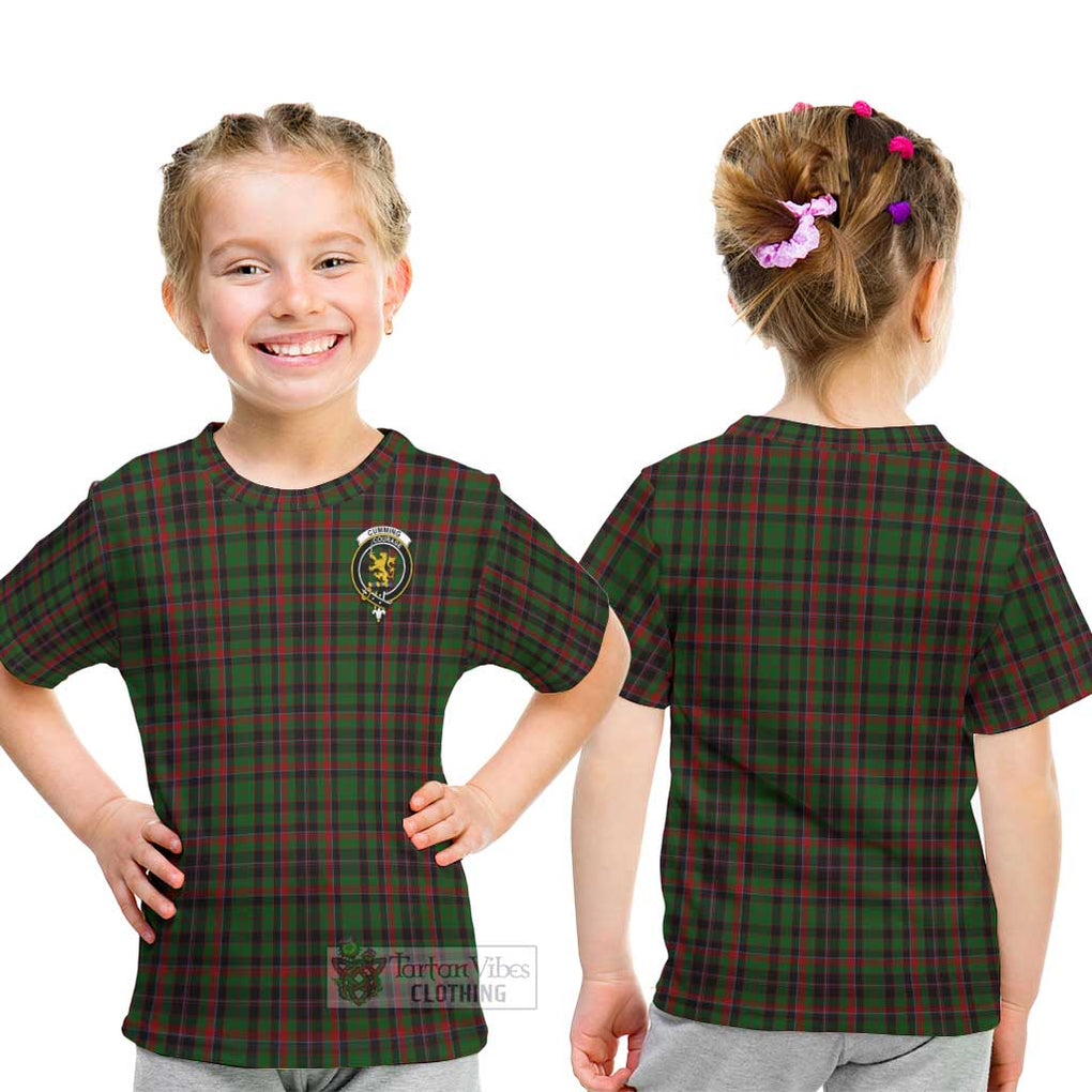 Cumming Hunting Tartan Kid T-Shirt with Family Crest - Tartanvibesclothing Shop