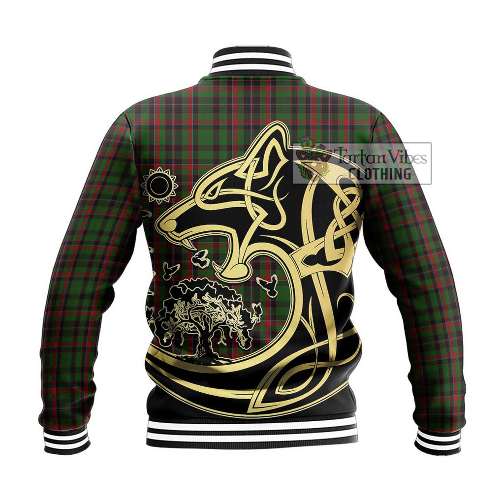 Cumming Hunting Tartan Baseball Jacket with Family Crest Celtic Wolf Style - Tartan Vibes Clothing