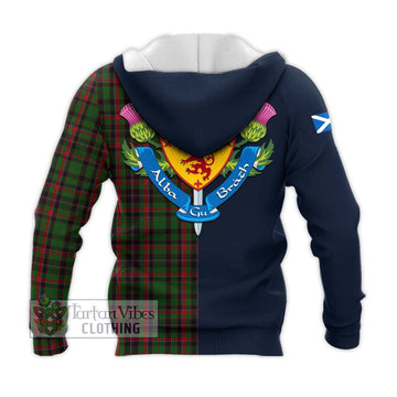 Cumming Hunting Tartan Knitted Hoodie Alba with Scottish Lion Royal Arm Half Style