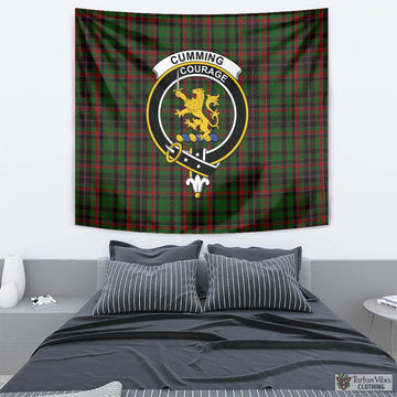 Cumming Hunting Tartan Tapestry Wall Hanging and Home Decor for Room with Family Crest