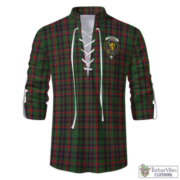 Cumming Hunting Tartan Men's Scottish Traditional Jacobite Ghillie Kilt Shirt with Family Crest