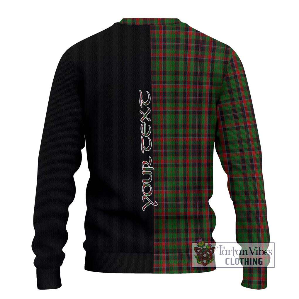 Cumming Hunting Tartan Knitted Sweater with Family Crest and Half Of Me Style - Tartanvibesclothing Shop