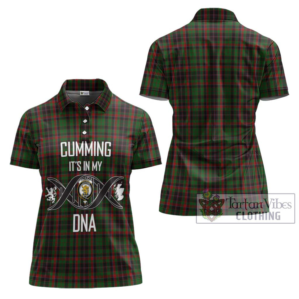 Cumming Hunting Tartan Women's Polo Shirt with Family Crest DNA In Me Style - Tartanvibesclothing Shop