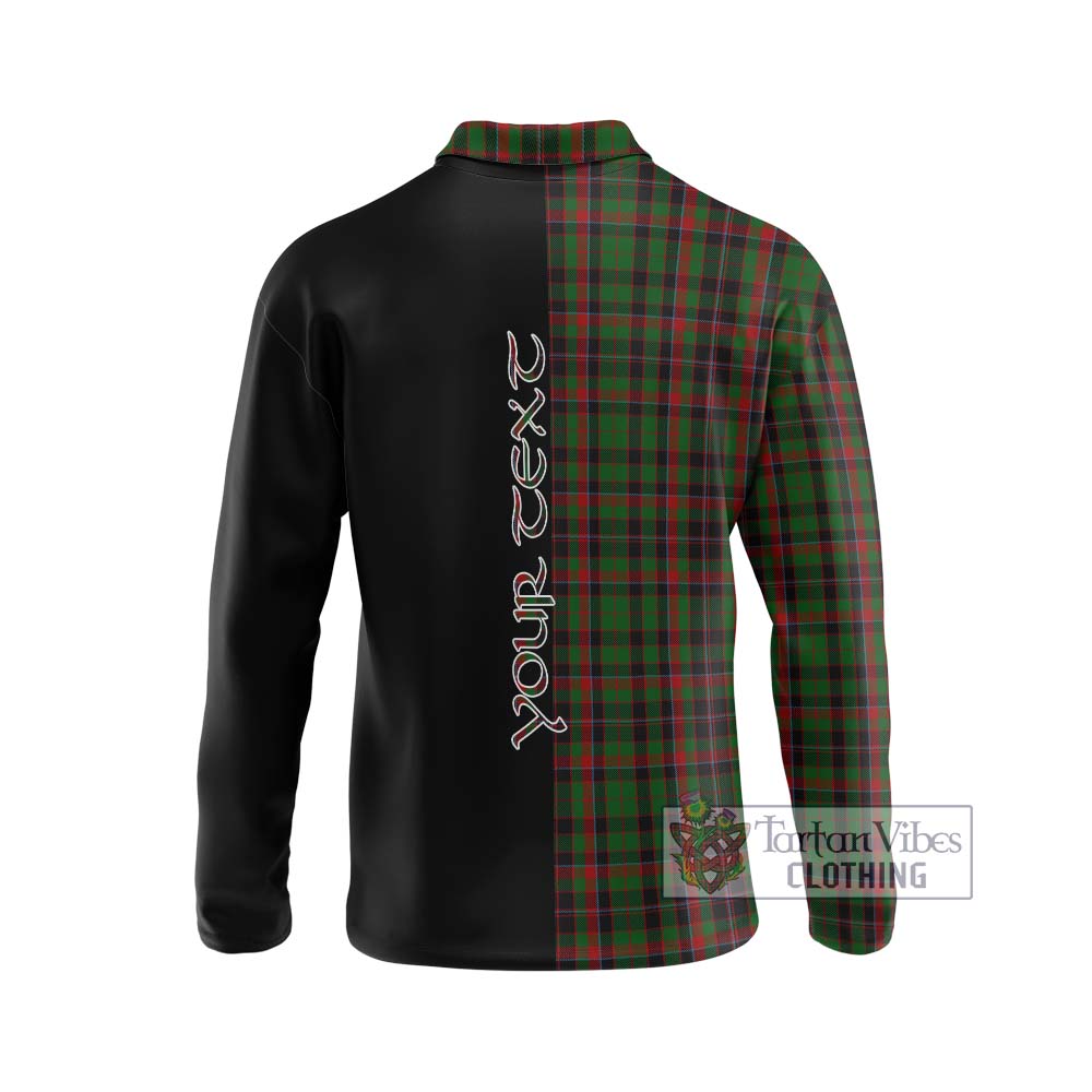 Cumming Hunting Tartan Long Sleeve Polo Shirt with Family Crest and Half Of Me Style - Tartanvibesclothing Shop