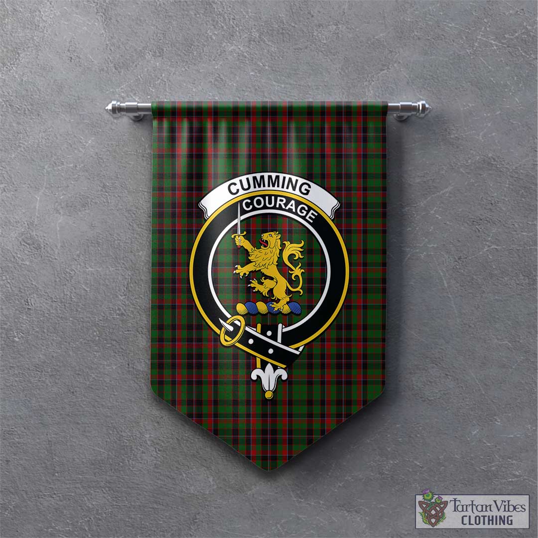 Tartan Vibes Clothing Cumming Hunting Tartan Gonfalon, Tartan Banner with Family Crest