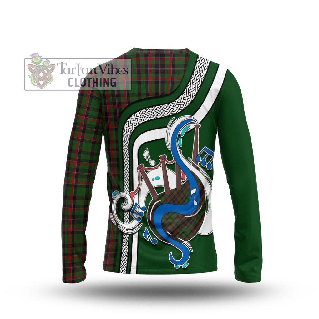 Tartan Vibes Clothing Cumming Hunting Tartan Long Sleeve T-Shirt with Epic Bagpipe Style