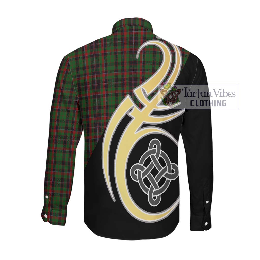 Cumming Hunting Tartan Long Sleeve Button Shirt with Family Crest and Celtic Symbol Style Men's Shirt - Tartan Vibes Clothing