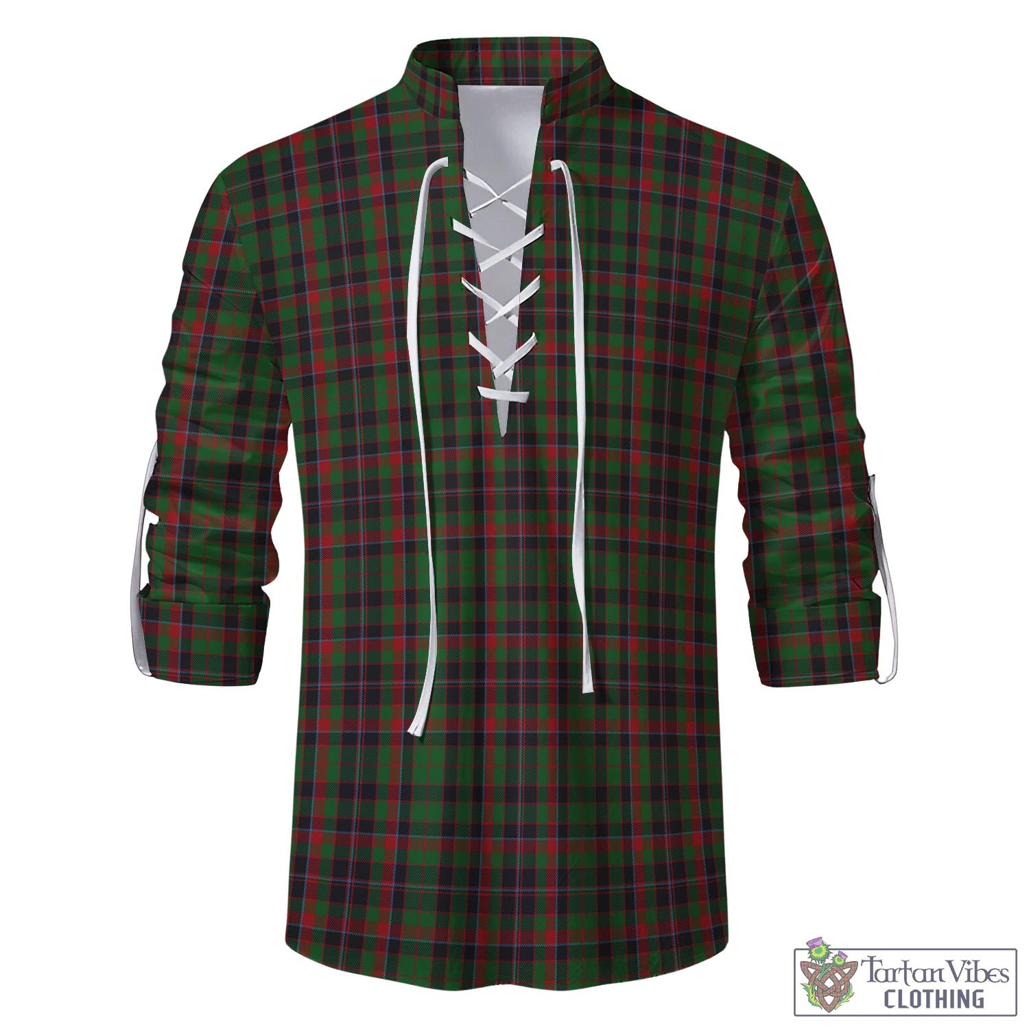 Tartan Vibes Clothing Cumming Hunting Tartan Men's Scottish Traditional Jacobite Ghillie Kilt Shirt