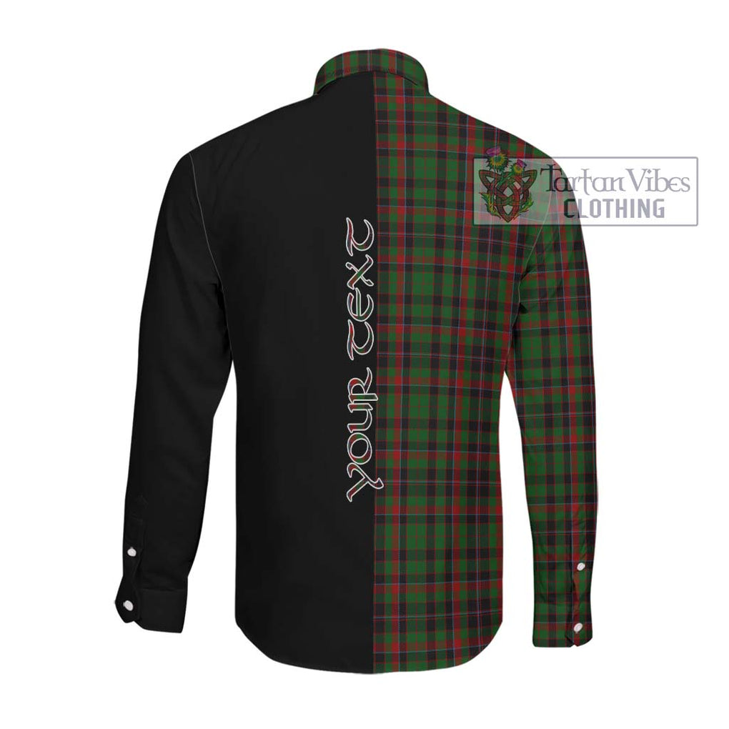 Cumming Hunting Tartan Long Sleeve Button Shirt with Family Crest and Half Of Me Style Men's Shirt - Tartanvibesclothing Shop