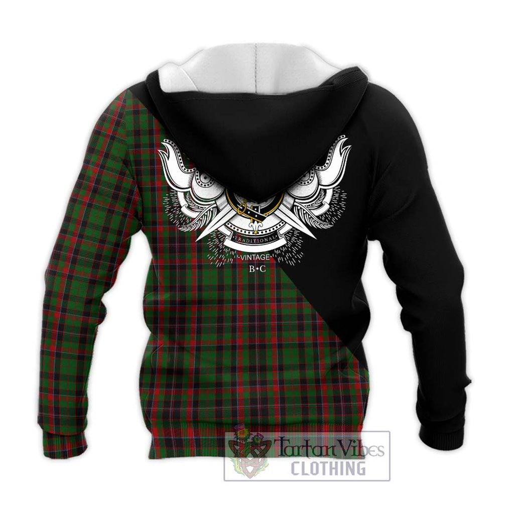 Cumming Hunting Tartan Knitted Hoodie with Family Crest and Military Logo Style - Tartanvibesclothing Shop