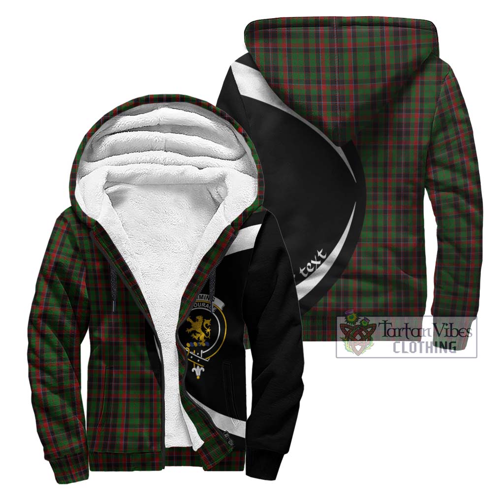 Cumming Hunting Tartan Sherpa Hoodie with Family Crest Circle Style Unisex - Tartan Vibes Clothing