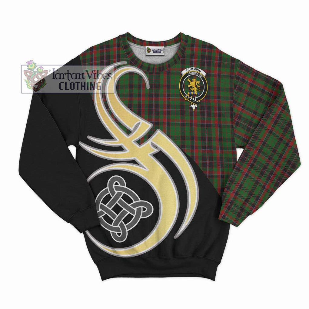 Cumming Hunting Tartan Sweatshirt with Family Crest and Celtic Symbol Style - Tartan Vibes Clothing