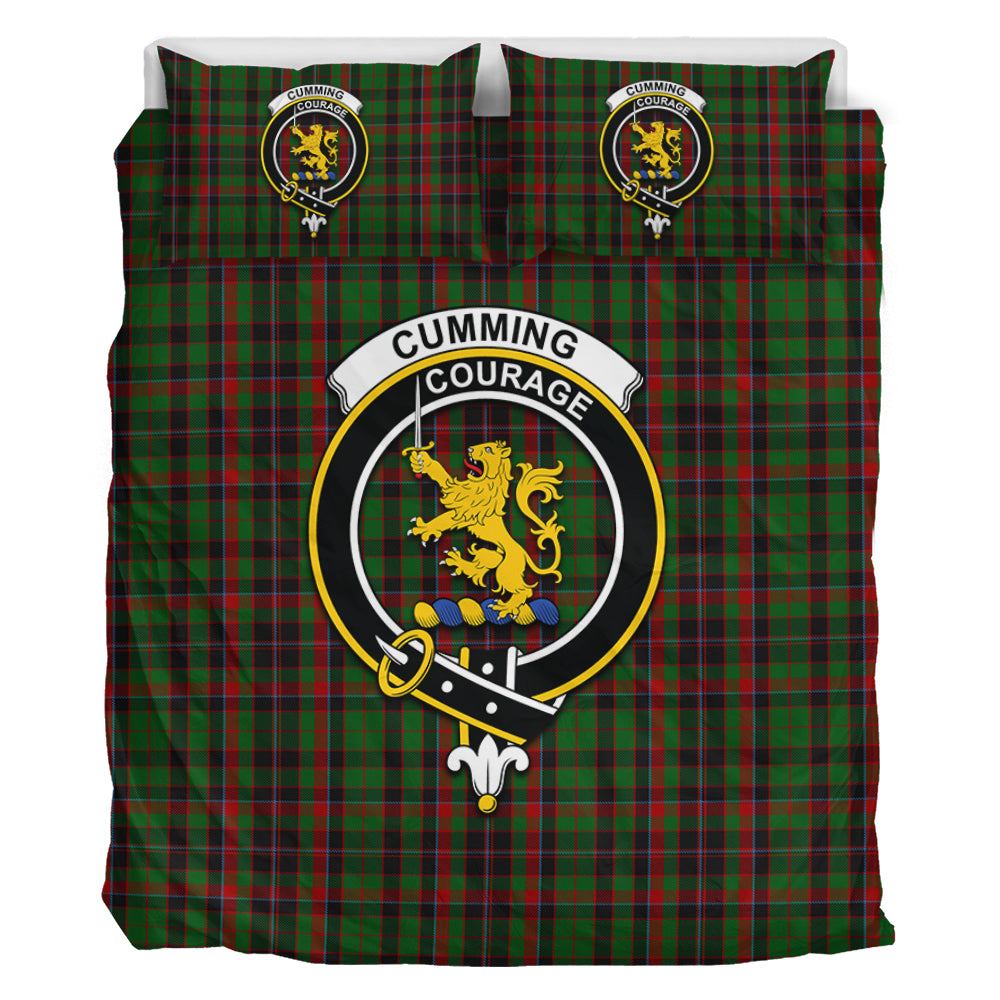 Cumming Hunting Tartan Bedding Set with Family Crest - Tartan Vibes Clothing