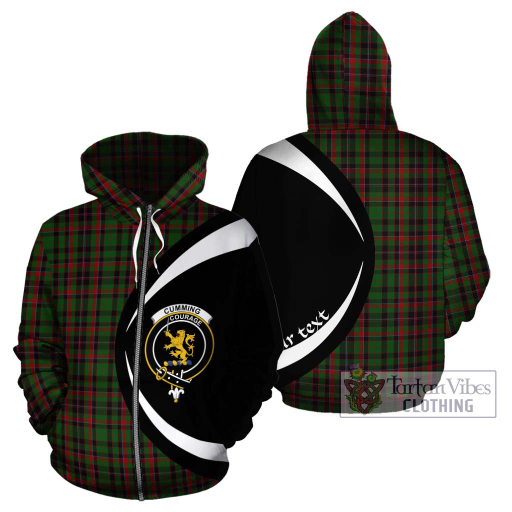 Tartan Vibes Clothing Cumming Hunting Tartan Hoodie with Family Crest Circle Style