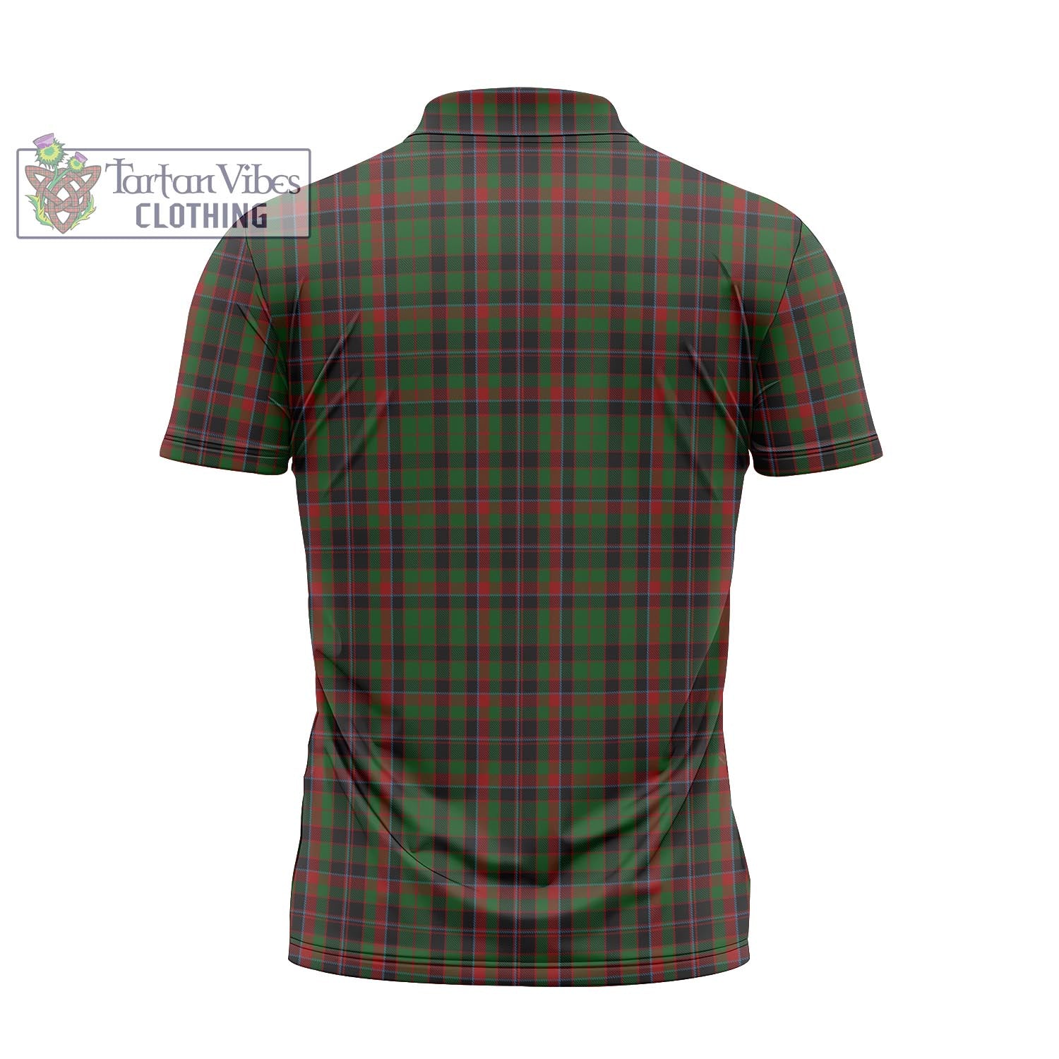 Tartan Vibes Clothing Cumming Hunting Tartan Zipper Polo Shirt with Family Crest