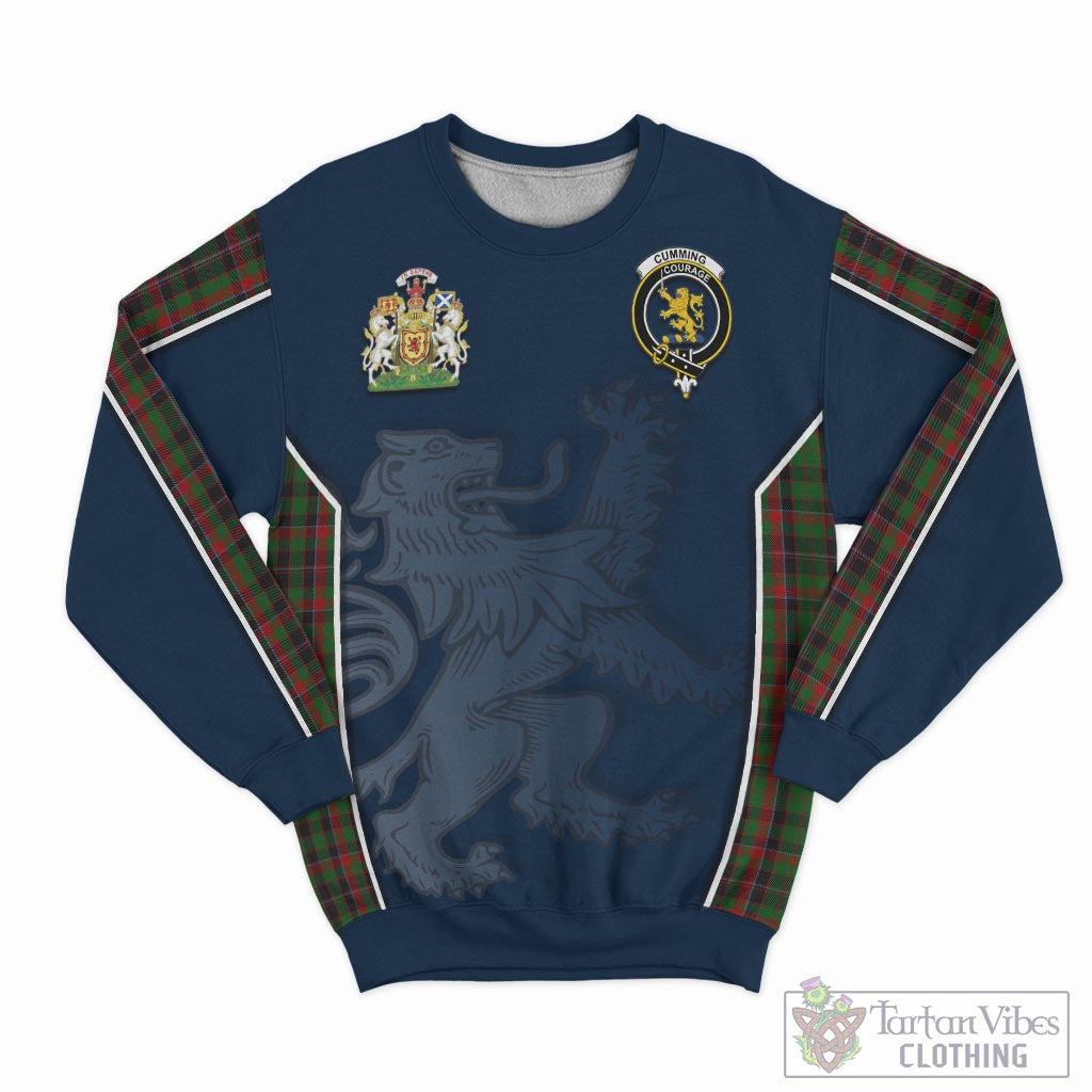 Tartan Vibes Clothing Cumming Hunting Tartan Sweater with Family Crest and Lion Rampant Vibes Sport Style