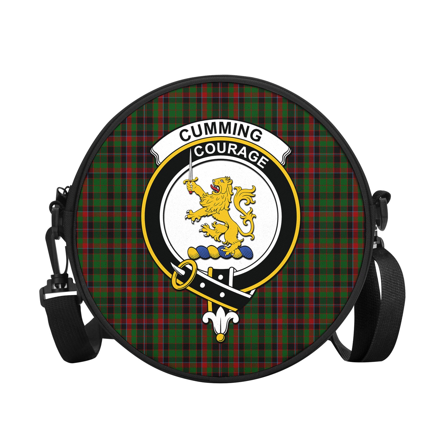 cumming-hunting-tartan-round-satchel-bags-with-family-crest