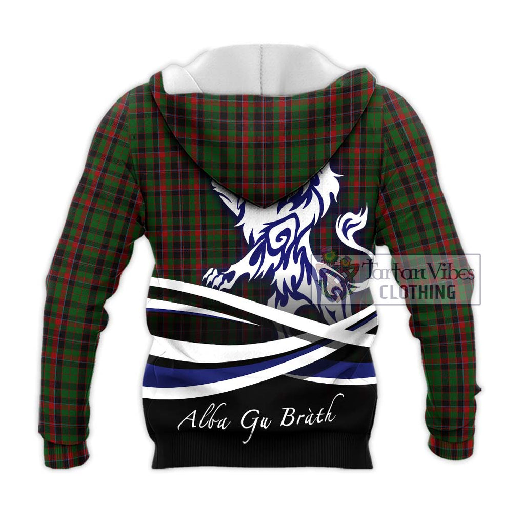 Cumming Hunting Tartan Knitted Hoodie with Alba Gu Brath Regal Lion Emblem - Tartanvibesclothing Shop