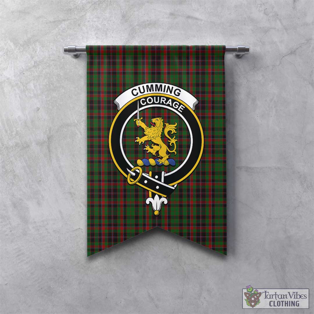 Tartan Vibes Clothing Cumming Hunting Tartan Gonfalon, Tartan Banner with Family Crest