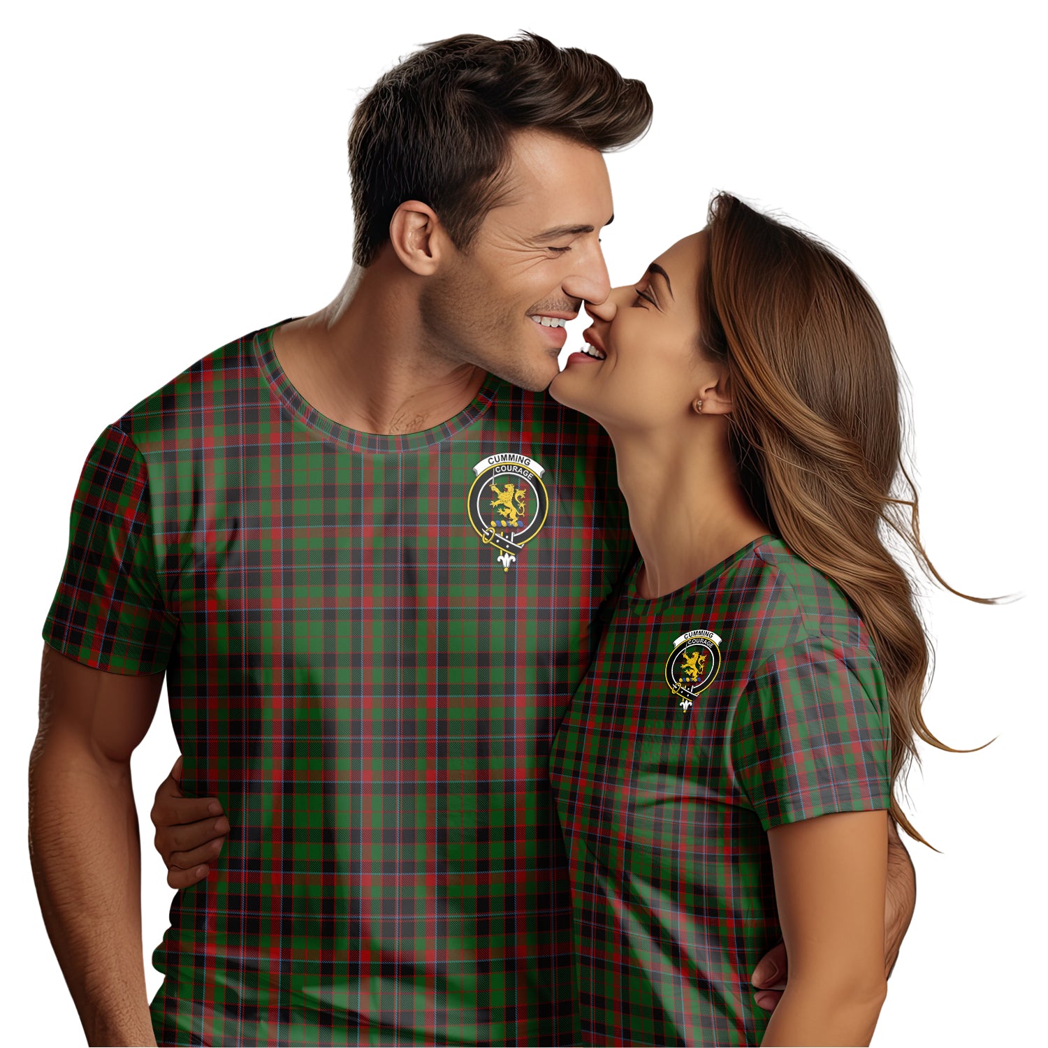 Cumming Hunting Tartan T-Shirt with Family Crest - Tartan Vibes Clothing