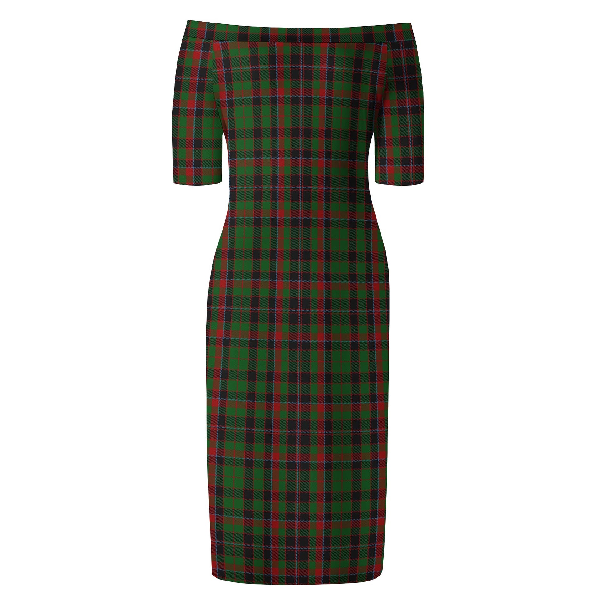 Cumming Hunting Tartan Off Shoulder Lady Dress - Tartanvibesclothing