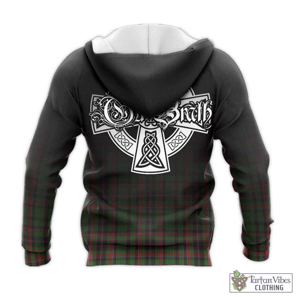 Tartan Vibes Clothing Cumming Hunting Tartan Knitted Hoodie Featuring Alba Gu Brath Family Crest Celtic Inspired