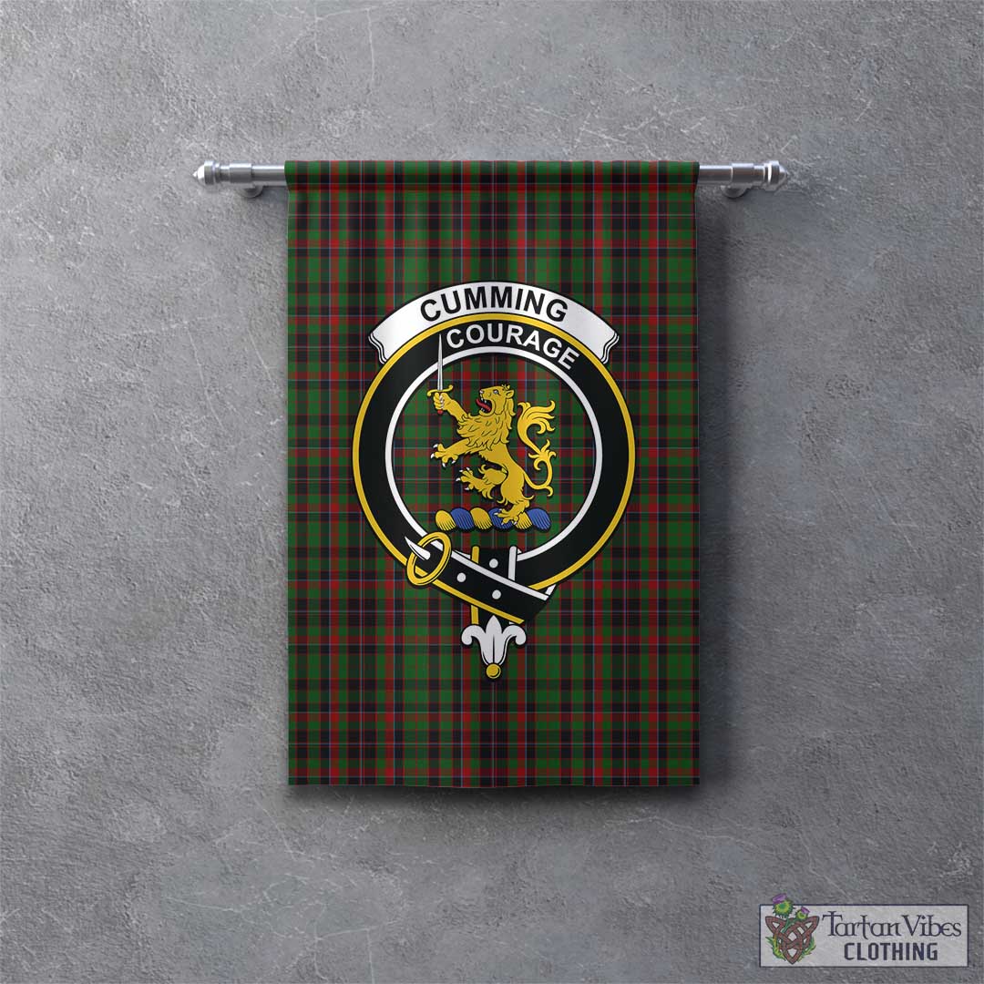 Tartan Vibes Clothing Cumming Hunting Tartan Gonfalon, Tartan Banner with Family Crest