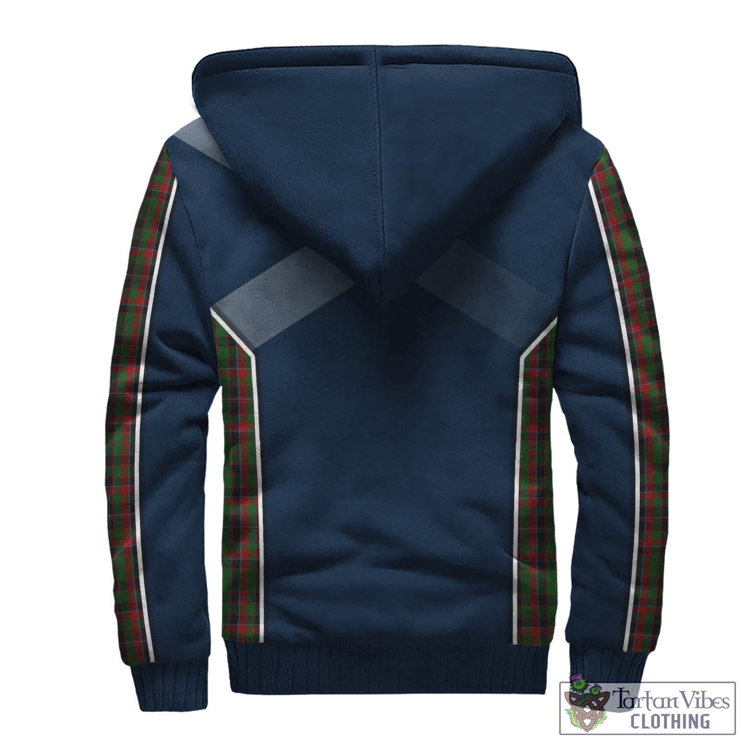 Tartan Vibes Clothing Cumming Hunting Tartan Sherpa Hoodie with Family Crest and Lion Rampant Vibes Sport Style